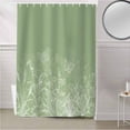 thumbnail image 5 of Fabric Shower Curtain, White Flowers Butterfly Plants Hand Drawing Sage Green Bathroom Curtain with 12 Hooks Waterproof No Bad Odor Machine Washable Bath Curtains for Bathroom, Spa Room, 66"x72", 5 of 6