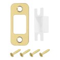thumbnail image 1 of Uxcell 1 Set 57mm x 25.5mm Stainless Steel Deadbolt Strike Plate, Fillet Angle, Gold, 1 of 7