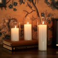 thumbnail image 6 of Set of 6 White Pillar Candles with Clear Glass Hurricane Holders- Elegant Cylinder Candle Vases for Weddings, Parties, Centerpieces, Home & Office Decor., 6 of 8