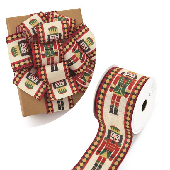 Cinta decorativa con diseño de cascanueces PAPER FAIR, 6,35 cm x 9,1 m