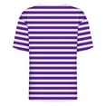 thumbnail image 4 of yunLCZ Women Shirts Women's Short Sleeved Shirt Spring Striped Round Neck Business Casual Top Polka Dot Loose Half Length Work Shirt Office Shirts Purple S, 4 of 4