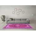thumbnail image 3 of Ahgly Company Indoor Square Medallion Pink Traditional Area Rugs, 7' Square, 3 of 4