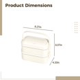 thumbnail image 4 of 304 Stainless Steel Insulated Lunch Box,Double Layer Bento with Utensils,Leak Proof for Work,Picnic,Meal Prep,Adults,Cream White, 4 of 5
