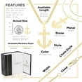 thumbnail image 2 of BEBERLINI Women Anchor Cross CZ Pendant Necklace 14K Gold Filled Box Chain Jewelry 18", 2 of 8