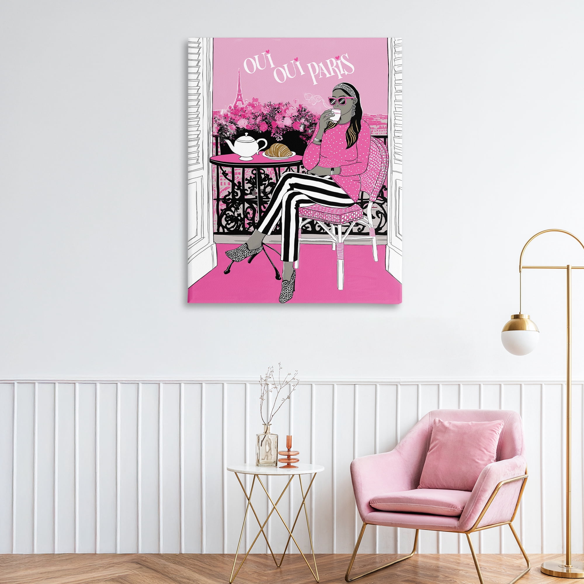 Stupell Industries Oui Oui Parisian Cafe Morning Canvas Wall Art, design by Jess Stempel
