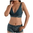 thumbnail image 6 of Levmjia Women's Lace Lingerie Set Adjustable Straps Solid Color V-Neck Bralette and Panty Comfortable Sleepwear Relax Home Daily Wear, 6 of 6