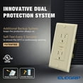 thumbnail image 4 of GFCI Outlet 15 Amp, Self-Test GFCI Electrical Outlet with Thinner Design, TR Tamper Resistant GFCI Receptacle, Ground Fault Circuit Interrupters with Wall Plate, UL Listed, Light apricot 2PC, 4 of 7