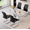 1 Table+4 Black Chairs, variant on NYEESS 63 inch White Marble Dining Table Set with 6 White PU Chairs, Modern Rectangular Dining Room Furniture