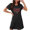 thumbnail image 5 of Sakmal Lightweight Moomoo Womens Nightgowns Love Short Sleeve Valentines House Dress Heart Print Short Womens Nightgown L, 5 of 5