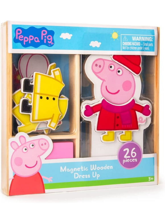 Peppa Pig- 26 pc Wood Dress Up- Bilingual