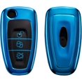 thumbnail image 1 of Car Key Case Compatible with Ford 3-Button - Silicone Car Key Cover - High Gloss Blue Protective Case, 1 of 5