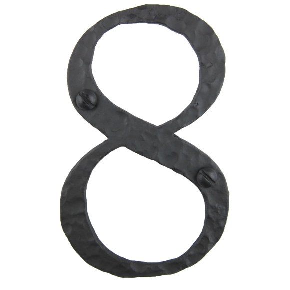 Numéro d'Adresse en Fer Forgé Martelé Rustique Espagnol 4 Pouces 8 (Noir)