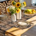 thumbnail image 4 of Farmhouse Brown Round 15 Inch Placemats Set of 6, Rustic Wooden Historical Barn Door Plank HeatResistant Non Slip Place Mats for Dining Table, Wipeable Braided Kitchen Table Mats for Housewarming, 4 of 9