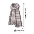 thumbnail image 3 of MGDXOX Fashion Blanket Wrap Shawl Scarves for Women Winter Thick Warm Scarves for Cold Weather Knit Plaid Soft Tassel Scarf Pink, 3 of 4