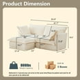 thumbnail image 6 of 83.4"Oversized 2-Seater Corduroy Loveseat Sofa with Ottoman,  Removable, Washable Cover,Chaise Lounge for Living Room, 6 of 11