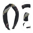 thumbnail image 3 of Unique Bargains 1 Pc Grace Little Man Pattern Wide Cross Knot Headbands for Women Black, 3 of 6