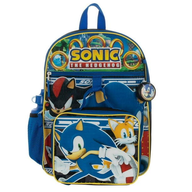 Kids Sonic Backpack 5Piece Combo School Supplies Set