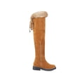 thumbnail image 2 of SACFOF Women's Winter Over The Knee Boots Fur Lined Thigh High Low Heel Faux Suede Combat Boots Riding Winter Snow Boots, 2 of 6