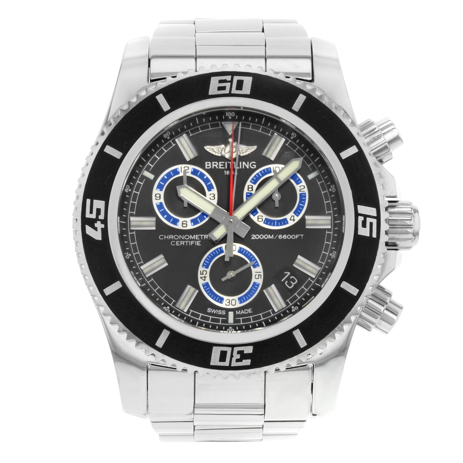 PreOwned Breitling Superocean Stainless Steel 2000m Quartz Mens Watch