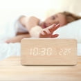 thumbnail image 3 of Unique Bargains Night Mode Wood Grain Design LED Alarm Clock White 5.6"L x 1.6"W x 3.0"H, 3 of 6