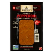 Sweet Earth Refrigerated Vegan, Plant-Based Italian Pepperoni Deli Slices, 6 oz Packet