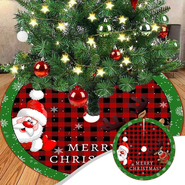Ganfancp Falda Del Árbol de Navidad, Santa Claus Navidad Holiday Xmas Falda Del Árbol de Navidad para Las Decoraciones de Navidad Falda Xmas Holiday New Year Party Tree Mat Decor Indoor o Liquidación