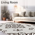 thumbnail image 2 of ODIKA 8'x10' Machine Washable Non-Slip Area Rug, Classic Damask Inspired with Elegant Scrollwork and Subtle Ornamental Details High Traffic Rug, Gray, 461598, 2 of 7