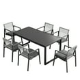 thumbnail image 2 of LiviNest Outdoor Dining Set 6-Piece: Aluminum Table & Woven Rope Chairs with Gray Cushions - Rust-Resistant Patio Furniture for Lake House & Vacation Home Dining, 2 of 6