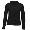 thumbnail image 5 of Weikingp Wrinkle Free Button Down Shirts Long Sleeve Button Up Shirts For Women Fitted Button Down Shirts For Women Button Down Shirts For Women Long Sleeve Shirts For Women Black 2XL, 5 of 9