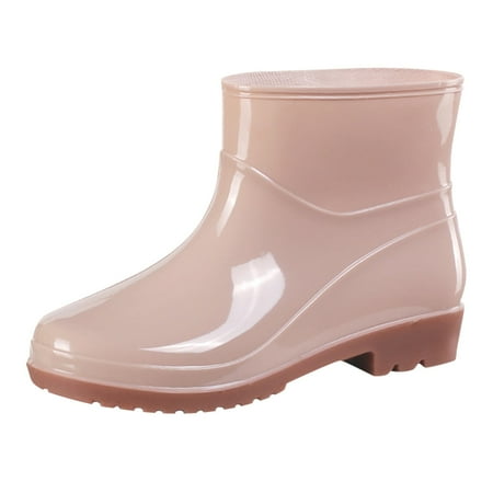 

Short Rain Boots For Womens Ankle Waterproof Rainboot On Garden Boot Ladies Rubber Outside Work With Comfort Mens Short Boots Winter Shoes Mens Raining Boots for Girls Boots Wide Calf Fulling