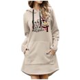 thumbnail image 1 of WZXFASHION Chandails à Capuchon pour Femmes de Noël Décontractés à Couleur Unie Imprimée, Chandail à Capuche à Enfiler avec Poche, Manches Longues, Robe, Soldes Aujourd'hui, Liquidation, Chandail à Capuchon Surdimensionné à Fermeture Éclair, 1 of 6