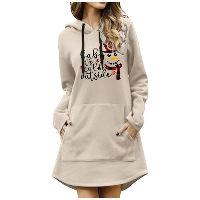 WZXFASHION Chandails à Capuchon pour Femmes de Noël Décontractés à Couleur Unie Imprimée, Chandail à Capuche à Enfiler avec Poche, Manches Longues, Robe, Soldes Aujourd'hui, Liquidation, Chandail à Capuchon Surdimensionné à Fermeture Éclair