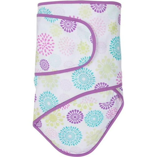 Colorful Bursts With Purple Trim Baby Swaddle Blanket