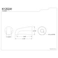 thumbnail image 3 of Kingston Brass K1202A1 Made To Match 5-1/8 Inch Zinc Tub Faucet Spout in Polished Chrome, 3 of 4