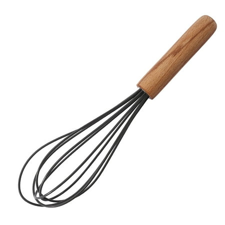 

Leadrop 10 Inch Egg Beater Wooden Handle Multifunctional Comfortable Grip Reusable Labor-saving Whisking Silicone Manual Egg Mixer Milk Frother Kitchen Utensil for Bakery