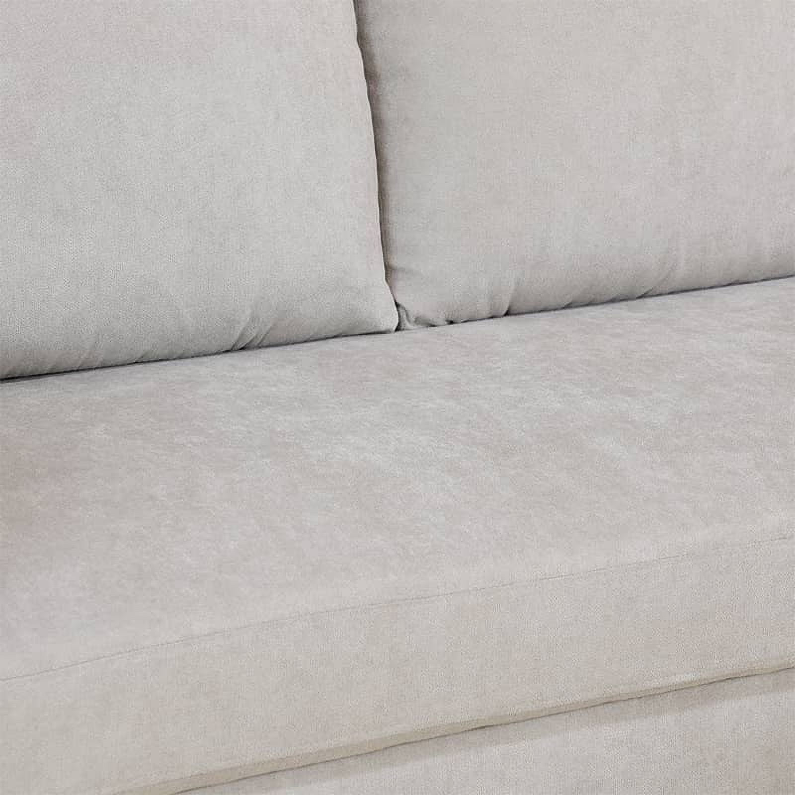 Pull Out Sofa Bed with Storage Chaise, L Shape Sectional Couch Bed Sleeper Sofa with 2 Pillows for Living Room, Light Grey