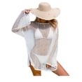 thumbnail image 3 of Swim Cover Up for Women Crochet Long Sleeve Kaftan Beach Dress Bathing Suit Coverup Alsol Lamesa, 3 of 6