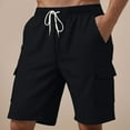 thumbnail image 2 of Men's Stretch Cargo Shorts Casual Drawstring Classic Relaxed Fit Summer Short with Multi Pockets Mens Beach Shorts Athletic Gym Basketball, 2 of 8