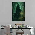 thumbnail image 3 of Halloween Witch in The Forest Canvas Wall Art Prints Poster Gifts Photo Picture Painting Posters Room Decor Home Decorative 16x24inch(40x60cm), 3 of 6
