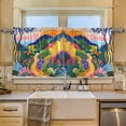 thumbnail image 2 of Yayeee Kitchen Curtains Tier Set of 2 Light Filtering 57"x36" Over Sink Window Panels, Art Path, 2 of 7