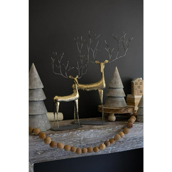 Kalalou Inc Set Of Two Antique Gold Metal Christmas Deer