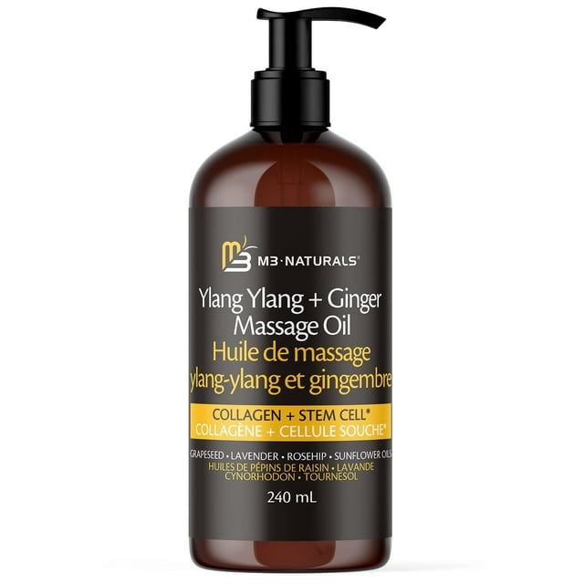 Aceite de masaje M3 Naturals Ylang Ylang + Jengibre con colágeno