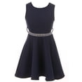 thumbnail image 3 of Little Girl 2 Pieces Dress Set Dress Sleeveless Jacket Winter Flower Girl Dress Navy 4 JKS 2145 BNY Corner, 3 of 5