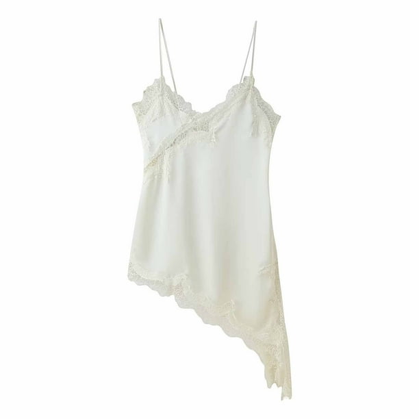 mfyjkho Vestidos de tallas grandes, Vestido de encaje asimétrico para mujer en seis colores Vestidos para invitadas de boda para mujer s