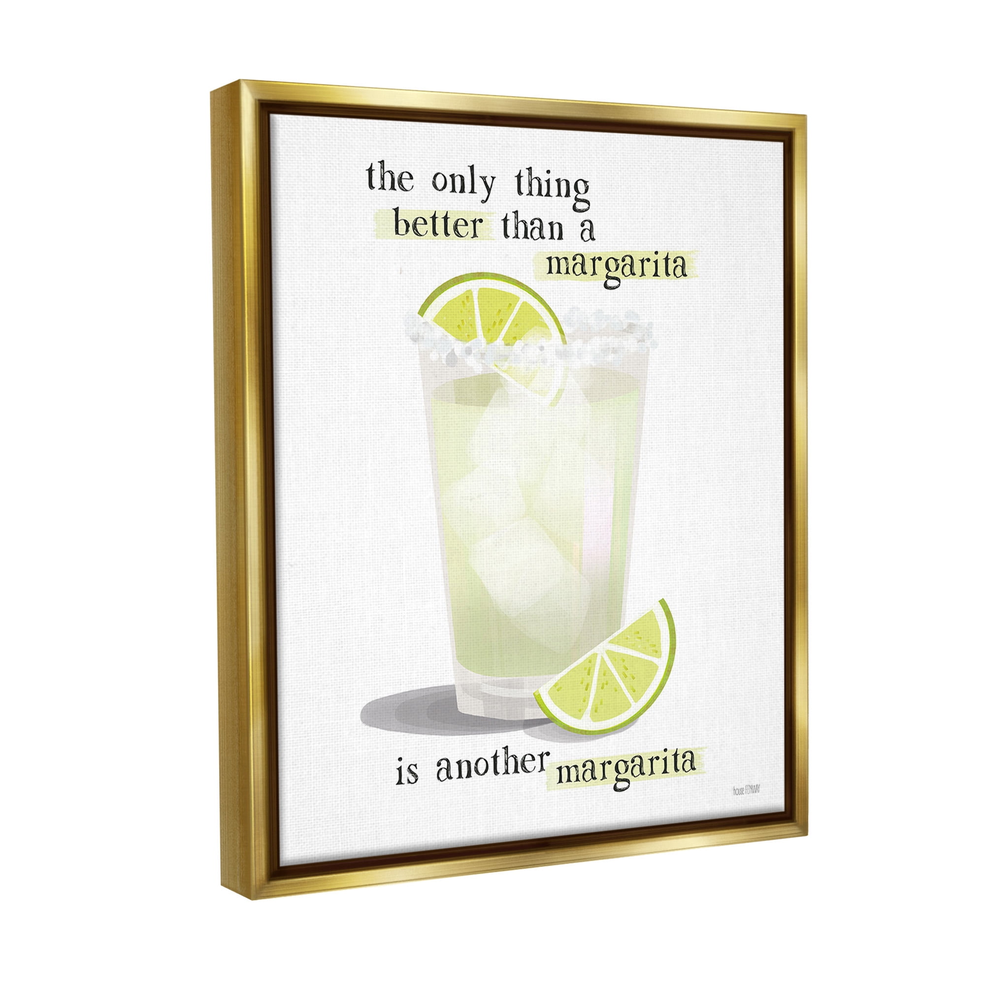 Stupell Industries Another Margarita Phrase Food & Beverage Painting Gold Floater Framed Canvas Art Print Wall Art, 25 x 31