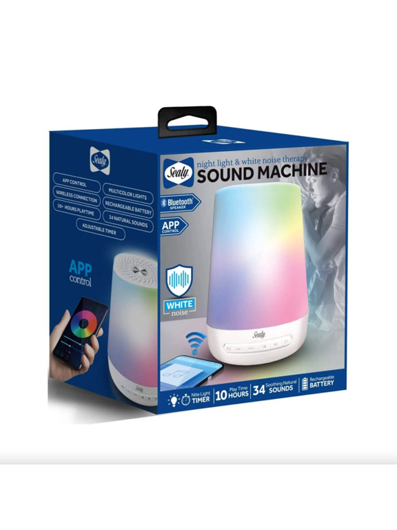 White Noise Sound Machine with 30 Soothing Sounds 12 Night Light 32 Volume 3 Timers Portable Sleep Aid Machine for Office Noise Canceling Nursery Travel Lullaby & Rain Sound for Baby, Adults