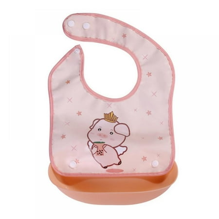 

Clearance! Baby Bibs - Waterproof Easy Wipe Bib for Babies Toddlers - Baby Feeding Bibs with Large Food Catcher Pocket - Travel Bibs for Baby Girl Boy