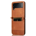 thumbnail image 4 of Dteck for Samsung Galaxy Z Flip 4 5G Case Shockproof PU Leather Back Card Wallet Shell Ultra Thin Slim Durable Protective Phone Cover, Brown, 4 of 7