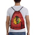 thumbnail image 2 of Bolsa con cordón clásica de los Blackhawks, plegable, para deportes, fitness, unisex, bolsa de viaje para deportes de playa, pequeña, 2 of 8