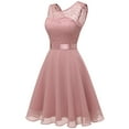 thumbnail image 6 of Dressystar Women Short Floral Lace Bridesmaid Dress Female Knee-Length Swing Party Dress, 6 of 10